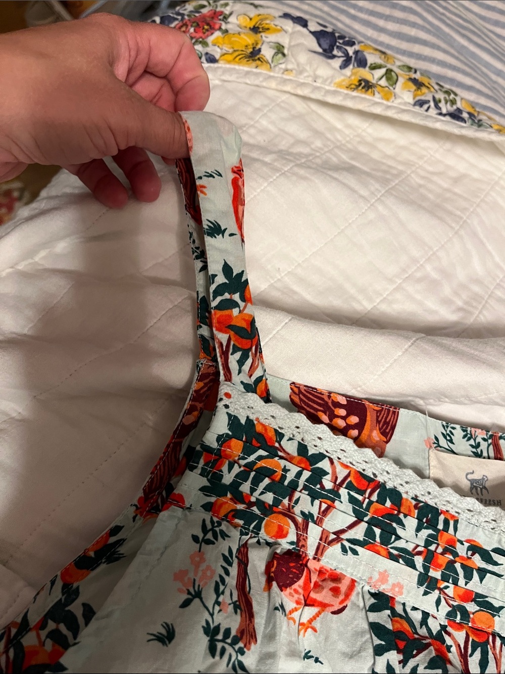 Printfresh Light Blue Hen & Orange Tree Smocked Pajama Set - Picture 5 of 10